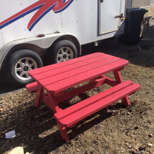 Kid's Picnic Table painted red