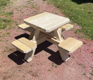 Kids four seat picnic table not painted